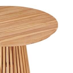 Berkfield Home Garden Dining Table √ò70x75 cm Solid Wood Teak in Brown - Size: 70x75 cm - thumbnail 5