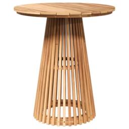 Berkfield Home Garden Dining Table √ò70x75 cm Solid Wood Teak in Brown - Size: 70x75 cm - thumbnail 2