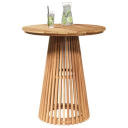 Berkfield Home Garden Dining Table √ò70x75 cm Solid Wood Teak in Brown - Size: 70x75 cm - thumbnail 3