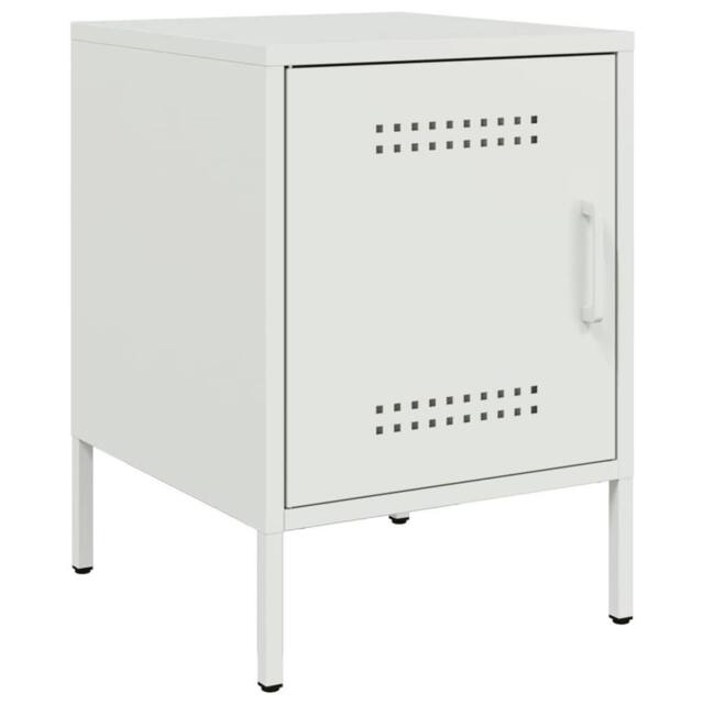 Berkfield Home Bedside Cabinet White 36x39x50.5 cm Steel - image 1