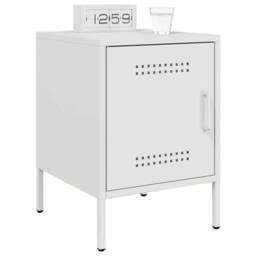 Berkfield Home Bedside Cabinet White 36x39x50.5 cm Steel - thumbnail 4