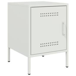 Berkfield Home Bedside Cabinet White 36x39x50.5 cm Steel - thumbnail 1