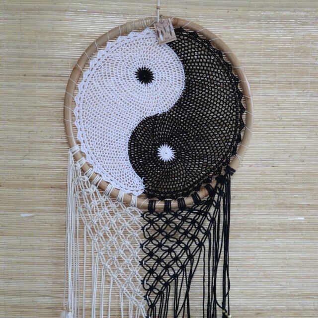 KDMD Bali Dream Catchers - Extra Large Ying Yang D: 50cm in White - image 1