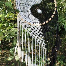 KDMD Bali Dream Catchers - Extra Large Ying Yang D: 50cm in White - thumbnail 3