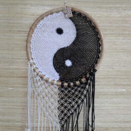 KDMD Bali Dream Catchers - Extra Large Ying Yang D: 50cm in White - thumbnail 1