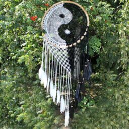 KDMD Bali Dream Catchers - Extra Large Ying Yang D: 50cm in White - thumbnail 2