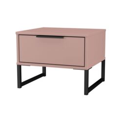 Ready Assembled 2 U Fuji 1 Drawer Bedside (Ready Assembled) in Dusty Pink - thumbnail 4