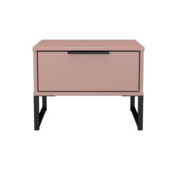 Ready Assembled 2 U Fuji 1 Drawer Bedside (Ready Assembled) in Dusty Pink - thumbnail 2