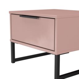 Ready Assembled 2 U Fuji 1 Drawer Bedside (Ready Assembled) in Dusty Pink - thumbnail 5