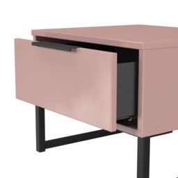 Ready Assembled 2 U Fuji 1 Drawer Bedside (Ready Assembled) in Dusty Pink - thumbnail 6