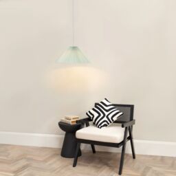 ValueLights Akira Pleated Single Drop Ceiling Pendant Light with LED Bulb in Bright Blue