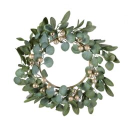 Dibor Giant Eucalyptus Christmas Door Wreath 55cm with Garland 2m in Green - thumbnail 2