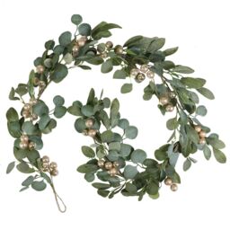 Dibor Giant Eucalyptus Christmas Door Wreath 55cm with Garland 2m in Green - thumbnail 3