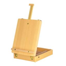 Nordara Adjustable Wooden Table Top Artist Easel with Storage in Natural