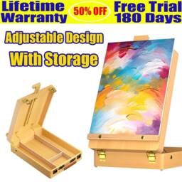 Nordara Adjustable Wooden Table Top Artist Easel with Storage in Natural - thumbnail 5