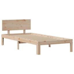 Berkfield Home Beautiful Bed Frame with Headboard without Mattress 90x200 cm in Light Brown - thumbnail 7