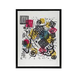 "Artery8 Small Worlds V Abstract Painting Kandinsky Framed Canvas Wall Art in White - Size: W12"" x H16""" - thumbnail 1