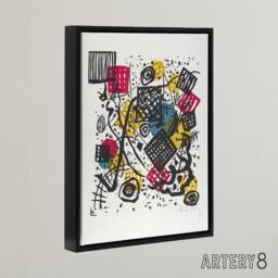 "Artery8 Small Worlds V Abstract Painting Kandinsky Framed Canvas Wall Art in White - Size: W12"" x H16""" - thumbnail 2