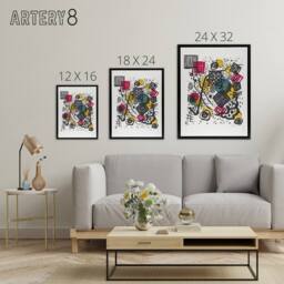 "Artery8 Small Worlds V Abstract Painting Kandinsky Framed Canvas Wall Art in White - Size: W12"" x H16""" - thumbnail 4
