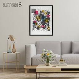 "Artery8 Small Worlds V Abstract Painting Kandinsky Framed Canvas Wall Art in White - Size: W12"" x H16""" - thumbnail 3