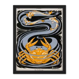 "Artery8 Wall Art Print Magazine Cover Jugend Crab Fish Large Framed Wall Décor Art in White - Size: W18"" x H24""" - thumbnail 1