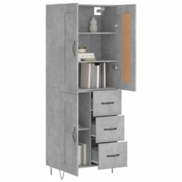 Berkfield Home Highboard Concrete Grey 69.5x34x180 cm Engineered Wood - thumbnail 1