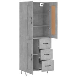Berkfield Home Highboard Concrete Grey 69.5x34x180 cm Engineered Wood - thumbnail 4