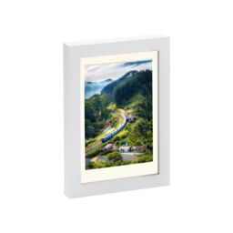 "Nicola Spring Photo Frame with 4"" x 6"" Mount - 5"" x 7"" - Black Mount in White" - thumbnail 1