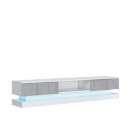 Mex Furniture LTD TV Unit Bloom 180cm - White & Grey Gloss Doors & LED Lights - thumbnail 8