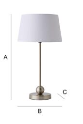 ValueLights Theydon Silver Table Lamp - thumbnail 7