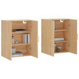 Berkfield Home Wall Mounted Cabinets 2 pcs Sonoma Oak 69.5x34x90 cm in Light Tan - thumbnail 1