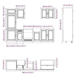 Berkfield Home 7 Piece Kitchen Cabinet Set Kalmar Old Wood Engineered Wood in Brown - thumbnail 8