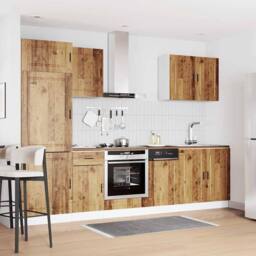 Berkfield Home 7 Piece Kitchen Cabinet Set Kalmar Old Wood Engineered Wood in Brown - thumbnail 3