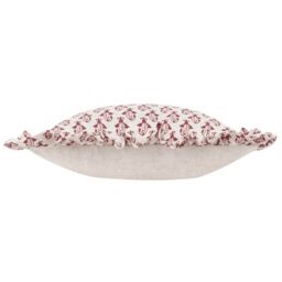 Furn Lulah Block Printed Ruffle Cushion in Red - Size: 45 cm x 45 cm - thumbnail 4