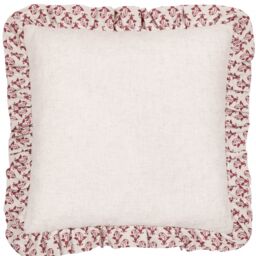 Furn Lulah Block Printed Ruffle Cushion in Red - Size: 45 cm x 45 cm - thumbnail 3
