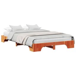 Berkfield Home Bed Frame Wax brown Wood 120 x 200 cm Brown Bed Frame - thumbnail 3