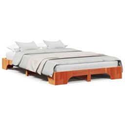 Berkfield Home Bed Frame Wax brown Wood 120 x 200 cm Brown Bed Frame - thumbnail 4