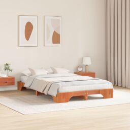 Berkfield Home Bed Frame Wax brown Wood 120 x 200 cm Brown Bed Frame - thumbnail 5