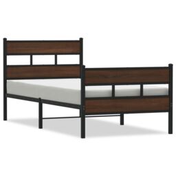 Berkfield Home Bed Frame without Mattress with Headboard & Footboard 100x190 cm in Brown - thumbnail 2
