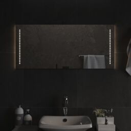Berkfield Home LED Bathroom Mirror 90x40 cm in Clear - thumbnail 1