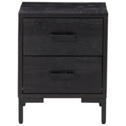 Berkfield Home Bedside Cabinet Black 36x30x45 cm Solid Pinewood - Size: 36 x 30 x 45 cm - thumbnail 3