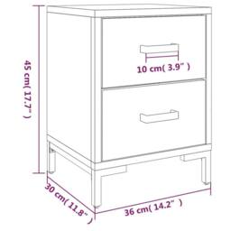 Berkfield Home Bedside Cabinet Black 36x30x45 cm Solid Pinewood - Size: 36 x 30 x 45 cm - thumbnail 9