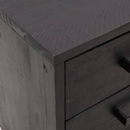 Berkfield Home Bedside Cabinet Black 36x30x45 cm Solid Pinewood - Size: 36 x 30 x 45 cm - thumbnail 6