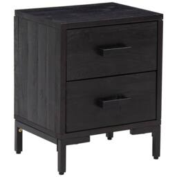 Berkfield Home Bedside Cabinet Black 36x30x45 cm Solid Pinewood - Size: 36 x 30 x 45 cm - thumbnail 1