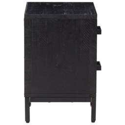 Berkfield Home Bedside Cabinet Black 36x30x45 cm Solid Pinewood - Size: 36 x 30 x 45 cm - thumbnail 5