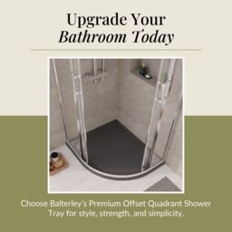 Balterley Premium Shower Tray - Right Hand Offset Quadrant - 900mm x 760mm - Slate Grey - thumbnail 7