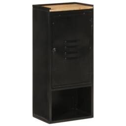 Berkfield Home Beautiful Bathroom Cabinet 40x27x90 cm Iron & Solid Wood Mango - Size: 40 x 27 x 90 cm - thumbnail 2