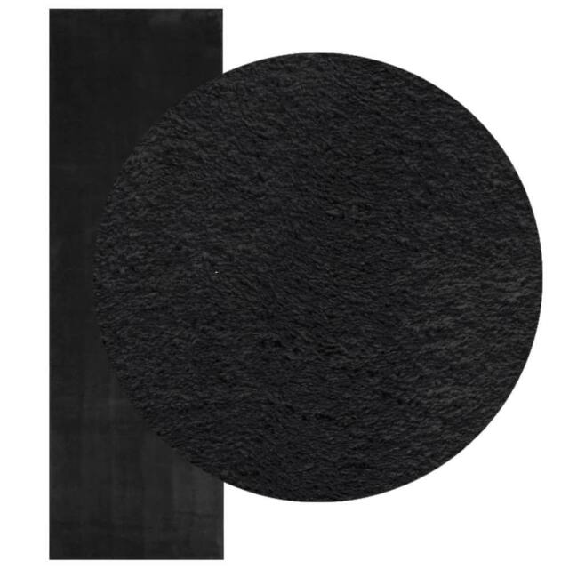 Berkfield Home Rug HUARTE Short Pile Soft & Washable Black 80x250 cm - Size: Medium - image 1
