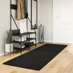 Berkfield Home Rug HUARTE Short Pile Soft & Washable Black 80x250 cm - Size: Medium - thumbnail 2