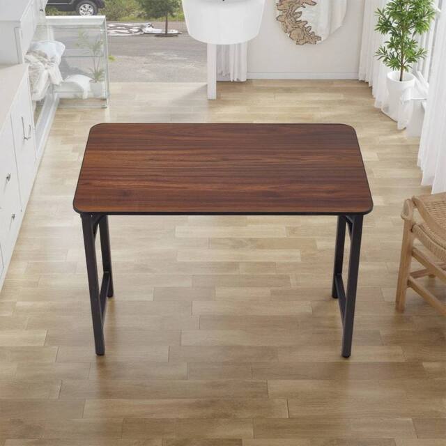 KORVIXA Walnut Folding Laptop Table Foldable Computer Desk - Size: 100 cm - image 1
